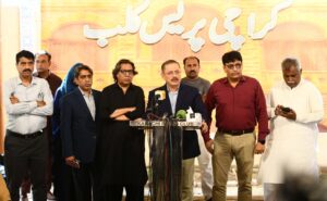 Sharjeel Inam Memon at Karachi Press Club