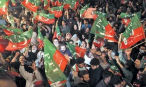 PTI MNA Shandana Gulzar addresses a press conference in Peshawar