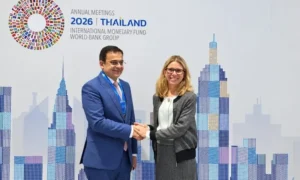Ahad Khan Cheema at the 2026 IMF and World Bank annual meetings in Bangkok.