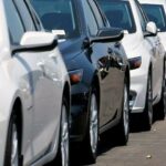 Cars displayed at a dealership in Pakistan amid rising auto financing and changing vehicle sales trends.