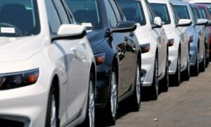 Cars displayed at a dealership in Pakistan amid rising auto financing and changing vehicle sales trends.
