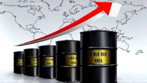 Oil pump jacks and Saudi Aramco facilities amid rising crude prices.