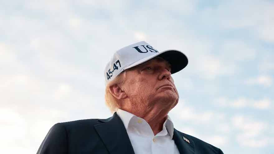 Donald Trump speaks at a Republican campaign rally in Ohio.