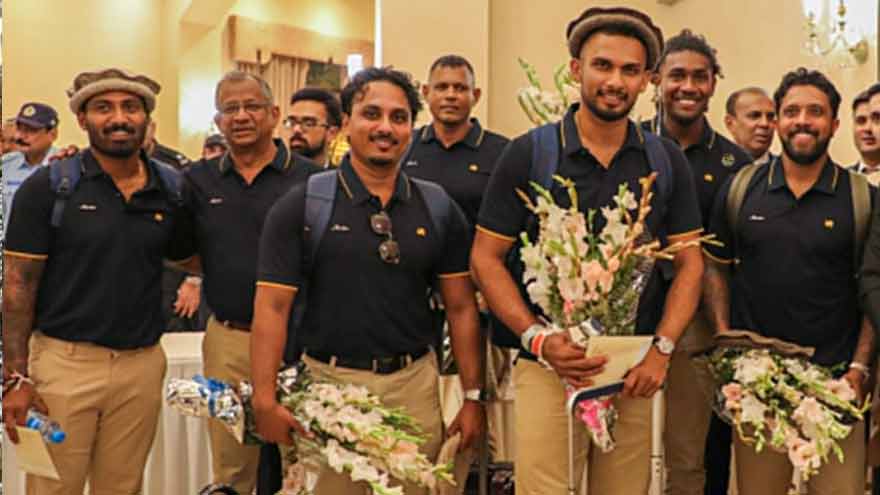 Sri Lankan cricket team contingent arrives at Islamabad International Airport.