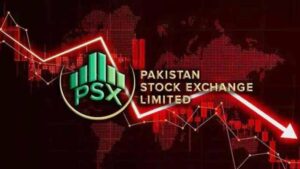 Pakistan Stock Exchange KSE-100 Index falls more than 1,200 points.