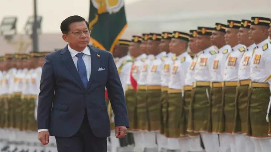 Myanmar leader Min Aung Hlaing during growing US engagement with Myanmar