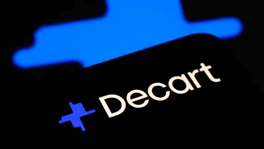 Amazon logo alongside an artificial intelligence concept representing the reported acquisition talks with Decart.