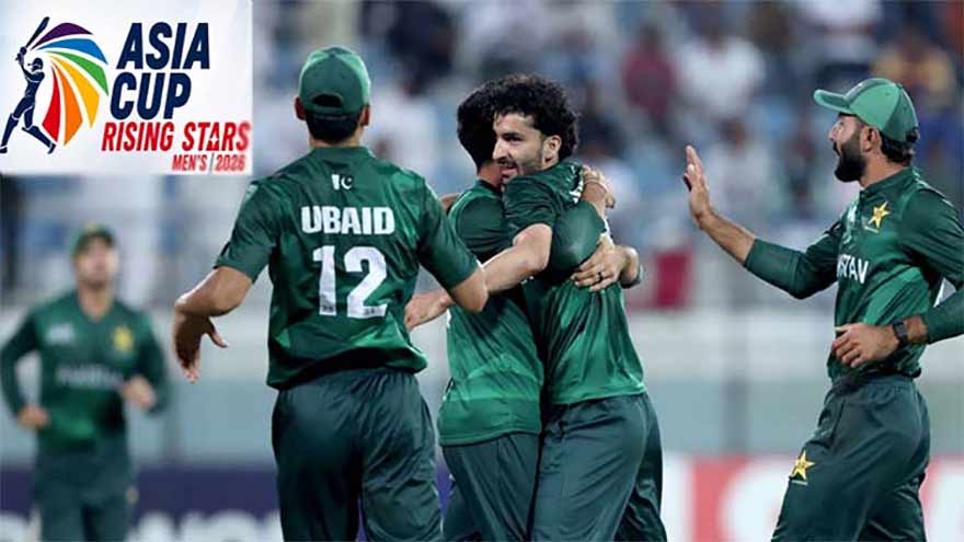 1. Pakistan A and India A cricket teams ahead of their Asia Cup Rising Stars 2026 group-stage match.