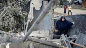 Destruction in Gaza following the Israel-Hamas war and ceasefire.