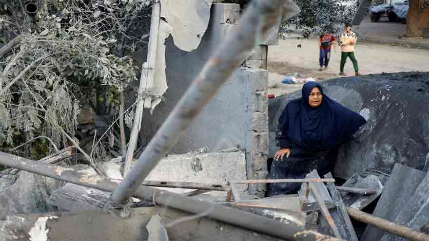 Destruction in Gaza following the Israel-Hamas war and ceasefire.