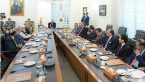 Prime Minister Shehbaz Sharif meeting Jamaat-e-Islami leaders to discuss petroleum relief measures and the petroleum levy.