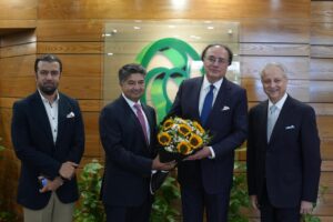 Finance Minister Muhammad Aurangzeb meets NBP President Imran Sarwar in Karachi