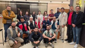 SKT Welfare humanitarian delegation supporting displaced Palestinians during a mission in Jordan.