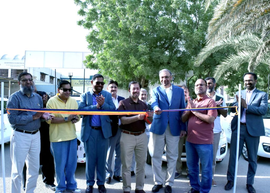 SSGC officials launch an advanced mobile gas leak detection system in Karachi