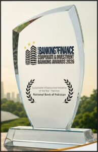 - National Bank of Pakistan wins the Sustainable Infrastructure Initiative of the Year award at the ABF Awards 2026.