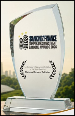 - National Bank of Pakistan wins the Sustainable Infrastructure Initiative of the Year award at the ABF Awards 2026.