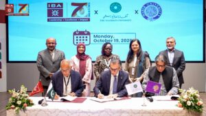 Academic leaders from IBA Karachi, Aga Khan University and Habib University participate in a symposium on artificial intelligence in education