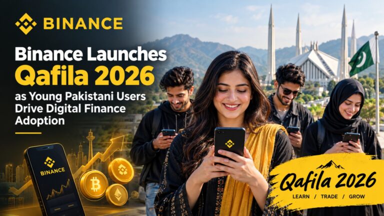 Binance Qafila 2026 digital finance campaign featuring a $1 million USDC reward pool