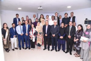 Speakers and participants at the FPCCI seminar on artificial intelligence and corporate business growth in Karachi.
