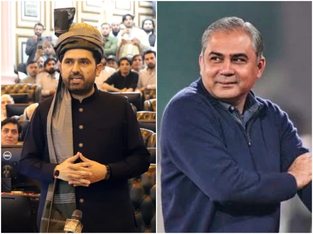 Sohail Afridi and Mohsin Naqvi during PTI government negotiations