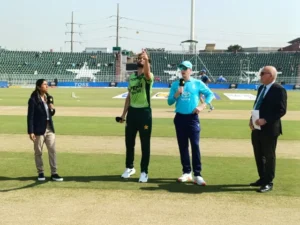 Pakistan and England captains ahead of the second ODI tri-series match at Rawalpindi Cricket Stadium.