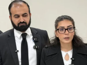 Imaan Mazari and Abdul Hadi Chattha in a report about their anti-terrorism court case