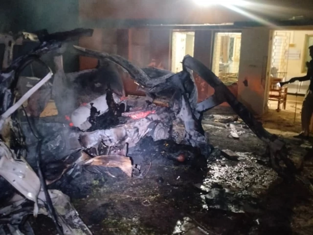 Ambulance fire incident at a rural health centre in Dano Dandal village, Tharparkar