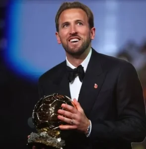 Harry Kane, Bayern Munich and England striker, in a football match.