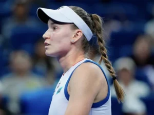 1. Elena Rybakina competes at the Ningbo Open tennis tournament.