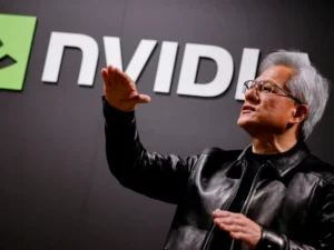1. Nvidia CEO Jensen Huang discussing artificial intelligence development and safety concerns at a Berlin conference.