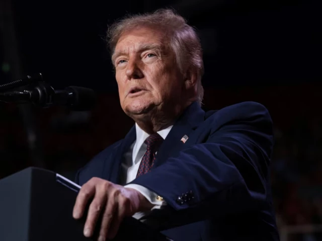 US President Donald Trump amid a Justice Department dispute with California over alleged noncitizen voters