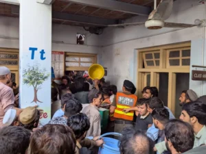 - Rescue operation at a private school in Peshawar following a roof collapse that killed children and teachers.